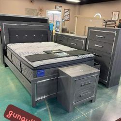 $49 Down Total $1291 Ashley Led Bedroom Set Queen/King Bed Dresser Nightstand Mirror Chest Options