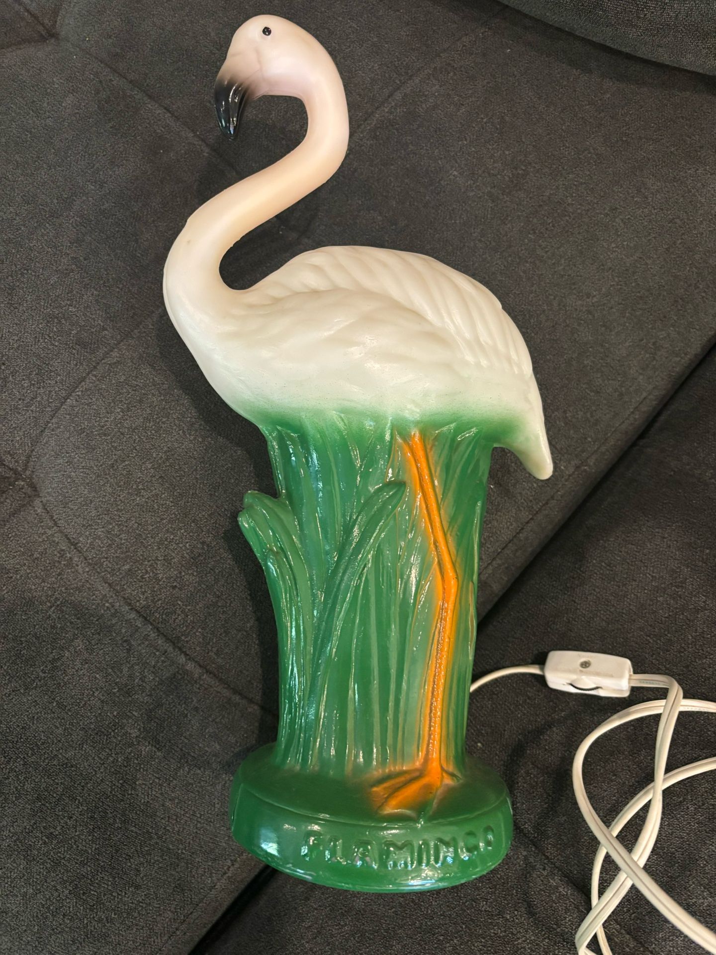 Vintage 1950S Pink Flamingo Blow Mold Lamp