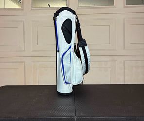 MAXFLI SUNDAY Golf Club Stand Bag - 5 pockets - 3-way Padded - White & Blue