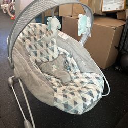 Ingenuity SmartBounce Automatic Baby Bouncer Seat with Music, Nature Sounds, Removable Bar & 2 Plush Infant - Chadwick