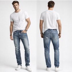 Kenneth Cole Slim Fit Jeans Men’s 28x30 Medium Wash Denim Skinny Modern Stretch Casual Pants