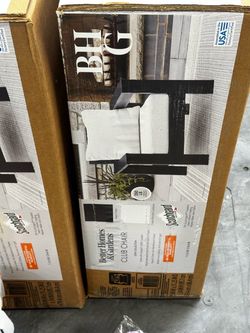 NEW Better Homes & Gardens Ezra Outdoor Club Chair – Black/Cream – $175 Each