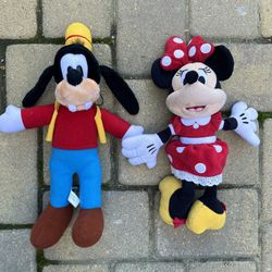 Goofy And Minnie Mouse Disneyland Plush Toys 