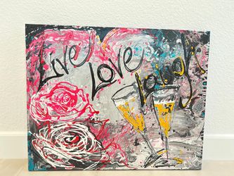 Live Love Laugh Original Abstract Canvas Painting