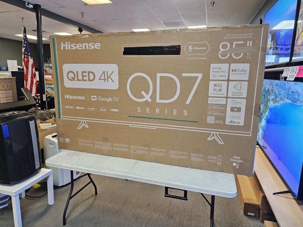 HISENSE 85 INCH QLED 144HZ FULL ARRAY TV'S IN STOCK HDMI 2.1 W/WARRANTY - PAYMENT PLANS
