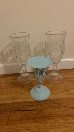 Candle holder glass and metal