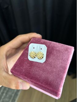 Gold nugget earrings