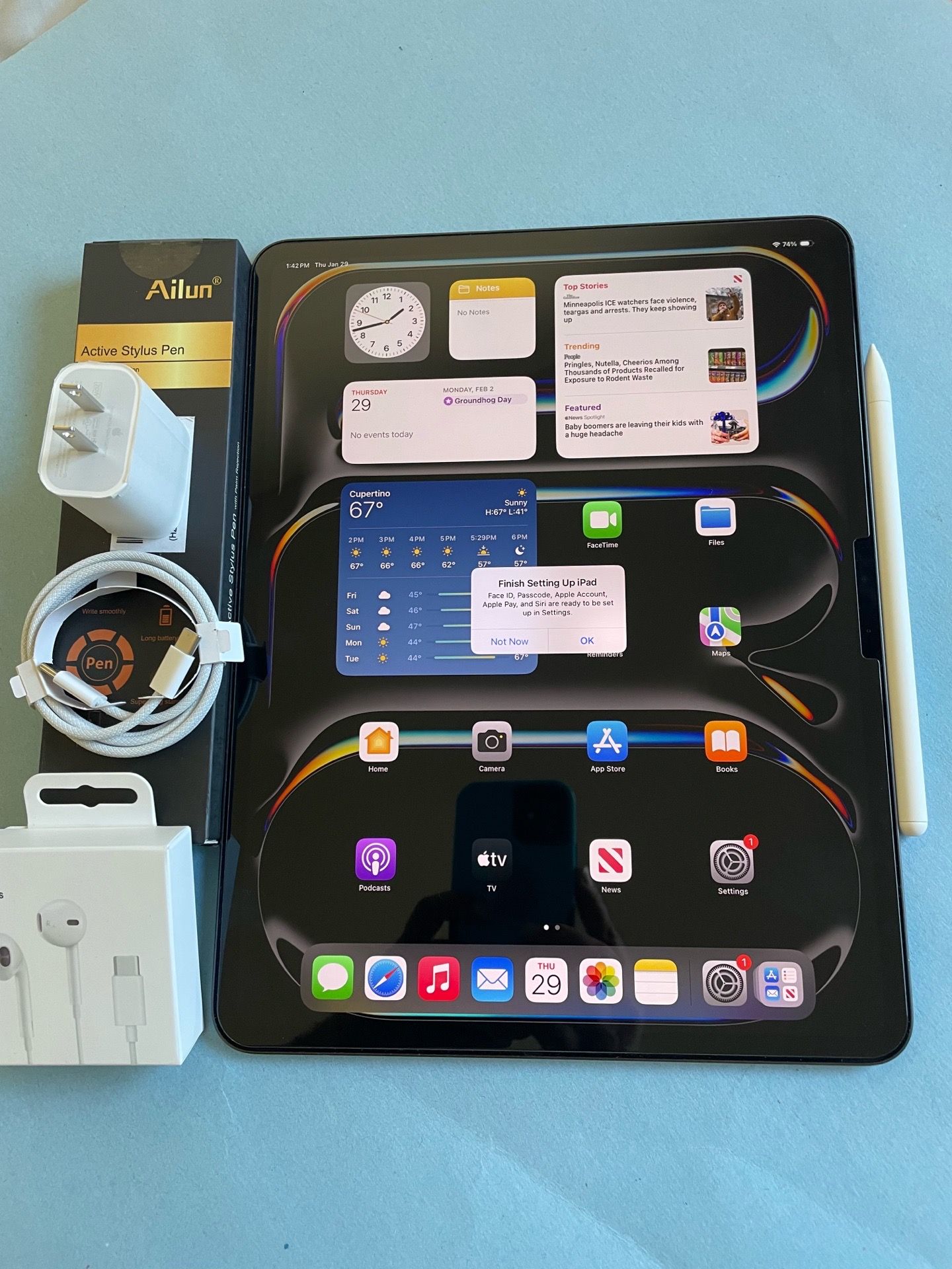 Apple IPad Pro 13โ (M4 chip /OLED display/ 2024 model) 256GB with keyboard, pen & Accessories