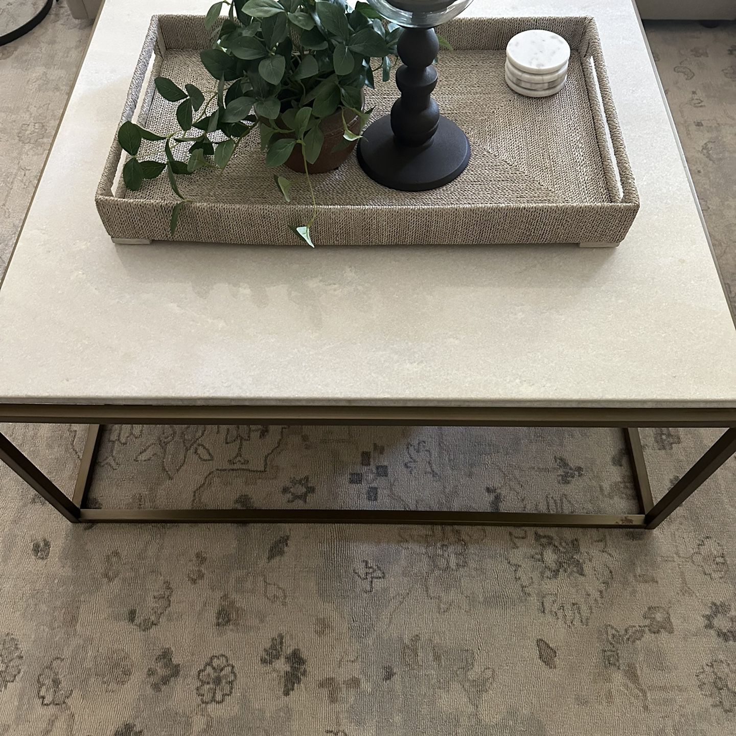 Marble And Brass Coffee Table