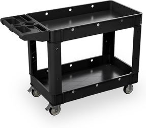 Commercial 2 Shelf Utility Cart with Wheels
