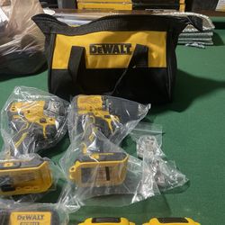 DeWalt 20v Impact Driver & Drill Charger & 2  Batteries