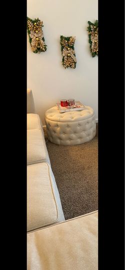 Storage Ottoman “Cream Colored”