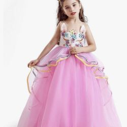 TTYAOVO Princess Girl Dress Long Tulle Gown Flower Girls