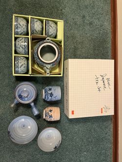 (2) Authentic Japanese Tea Sets (Pot, Cups, & Bowls)