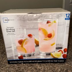 12 Piece Drinking Glass Set 