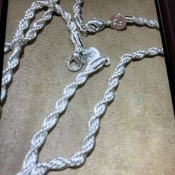 sterling silver 9 25 Rope set 24”