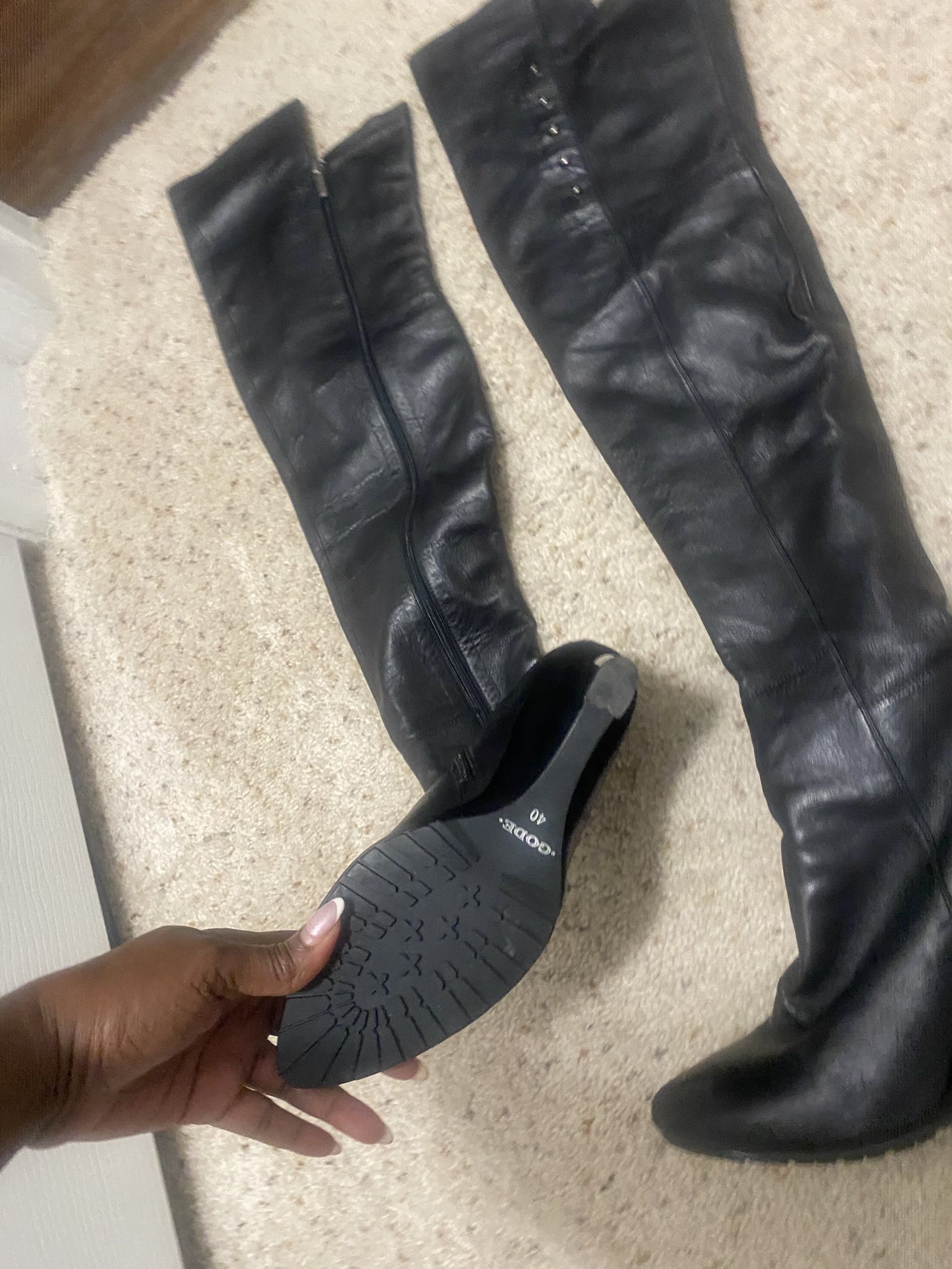 Genuine Leather Boots For Skinny Legs