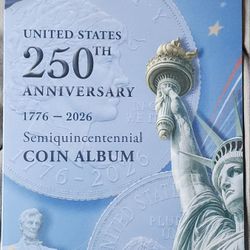 2026 Semiquincentennial Coin Album (Denver Set - 6 of 8 Coins Included)

