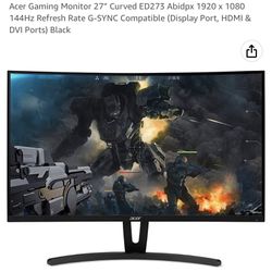 Acer Curved Gaming Monitor 27” 144hz