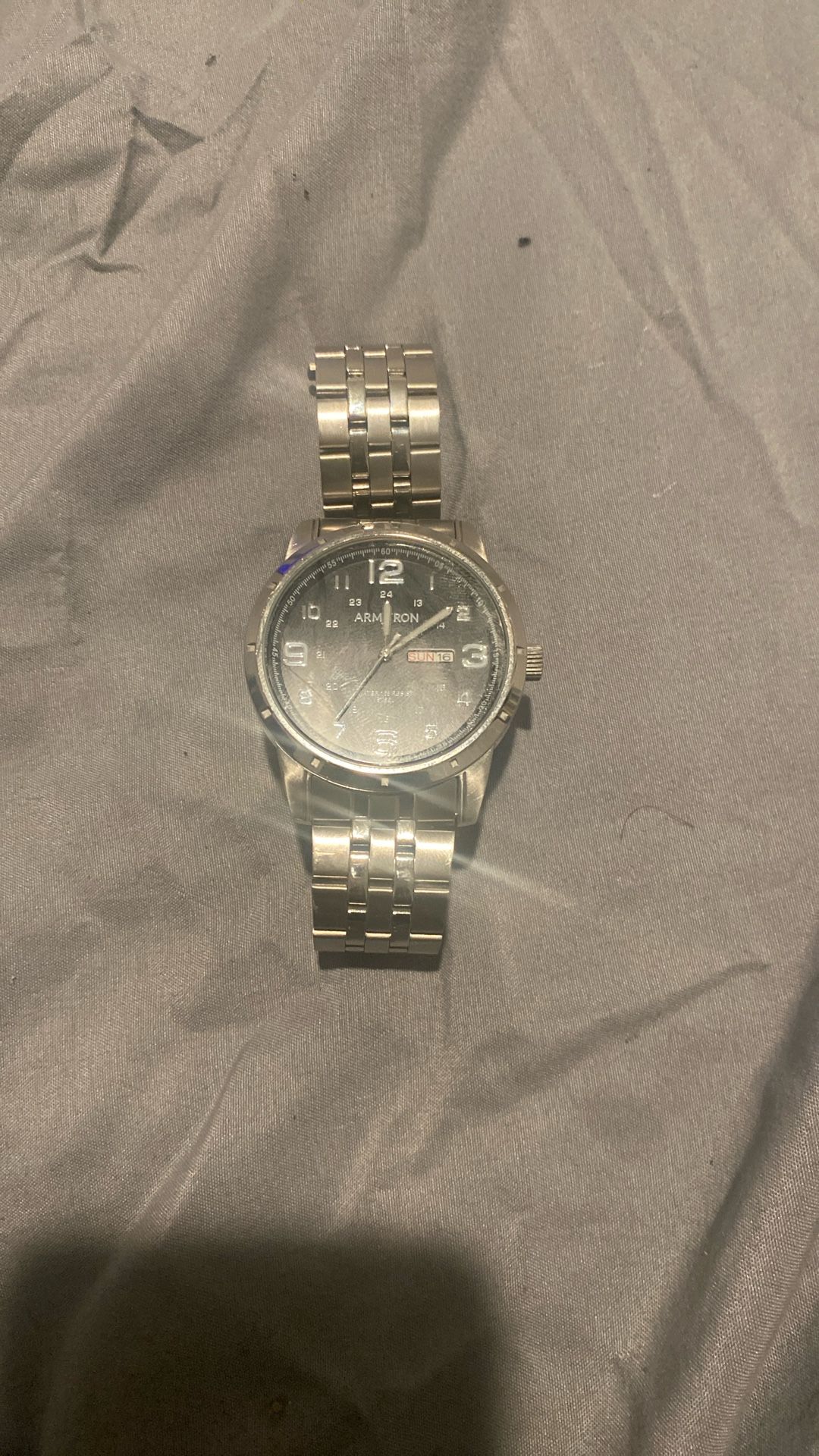 aramid armitron stainless steel watch - clean black face