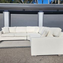 J & T Design Large Cream Sectional Couch