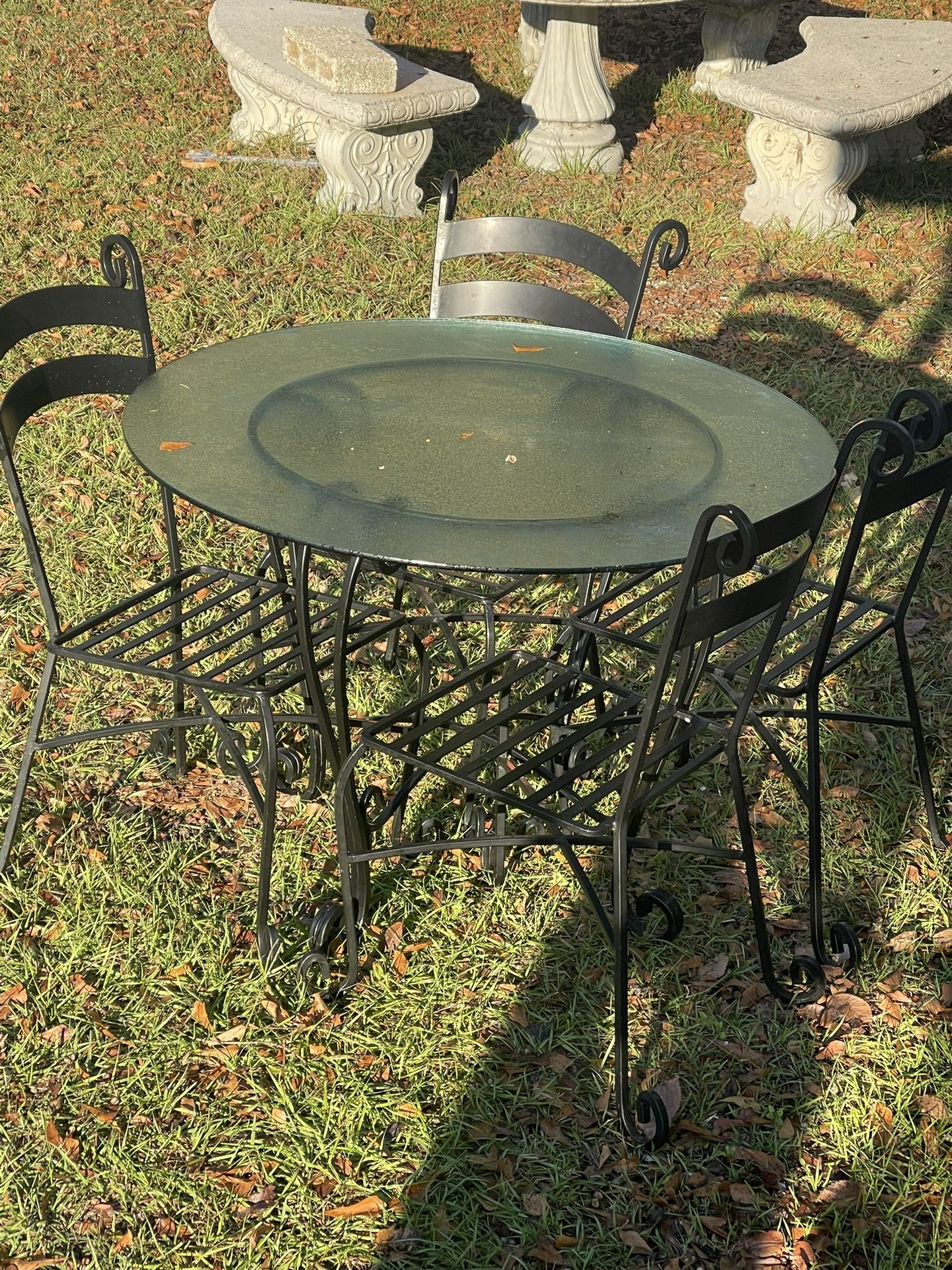 Cast Iron Indoor Outdoor Table Set