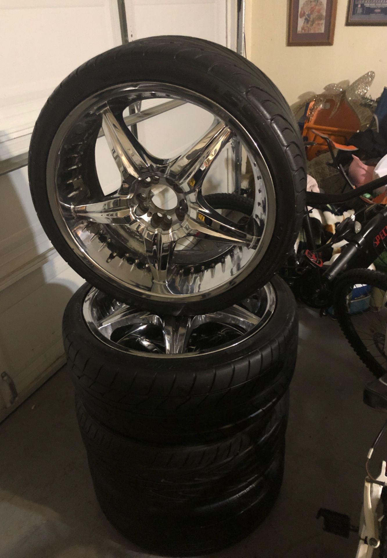 20 chrome rims and tires