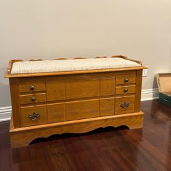 Seat Rail With Cushion Cedar Chest