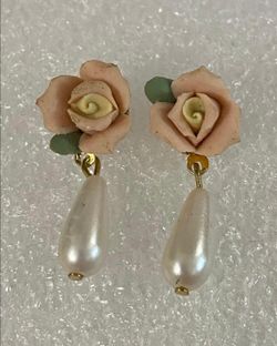 Aretes Gold Filled perlas flor joyería antigua cada uno