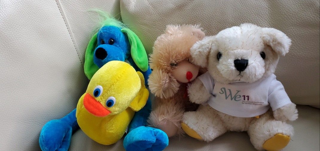 Gently Used Stuffed Animals - Duck, Dog, And Teddy Bears
