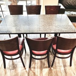 Granite Table  Dining Set With Chairs