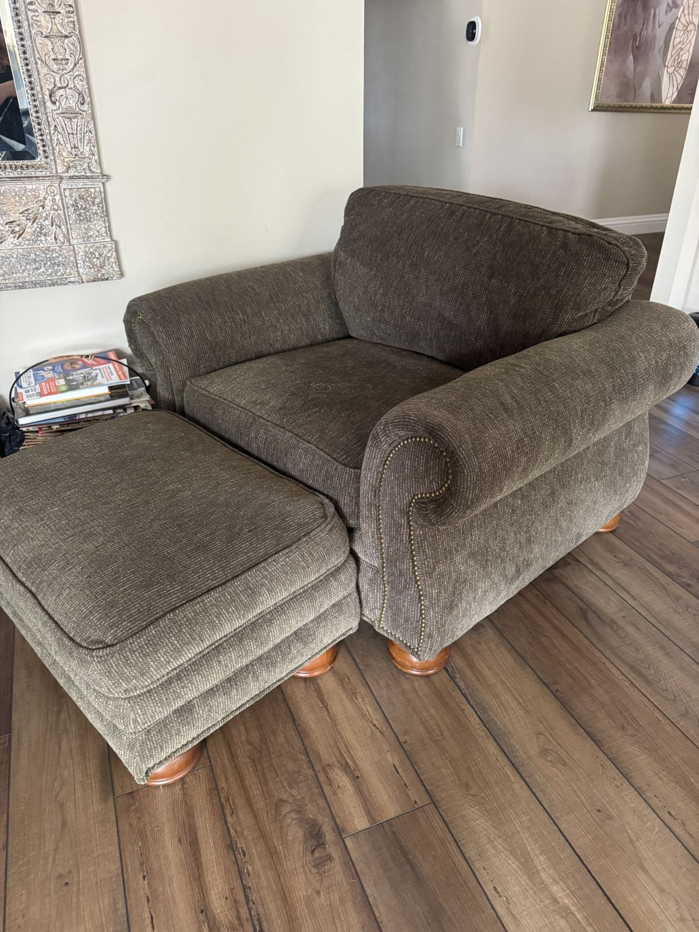 Oversized couch and ottoman