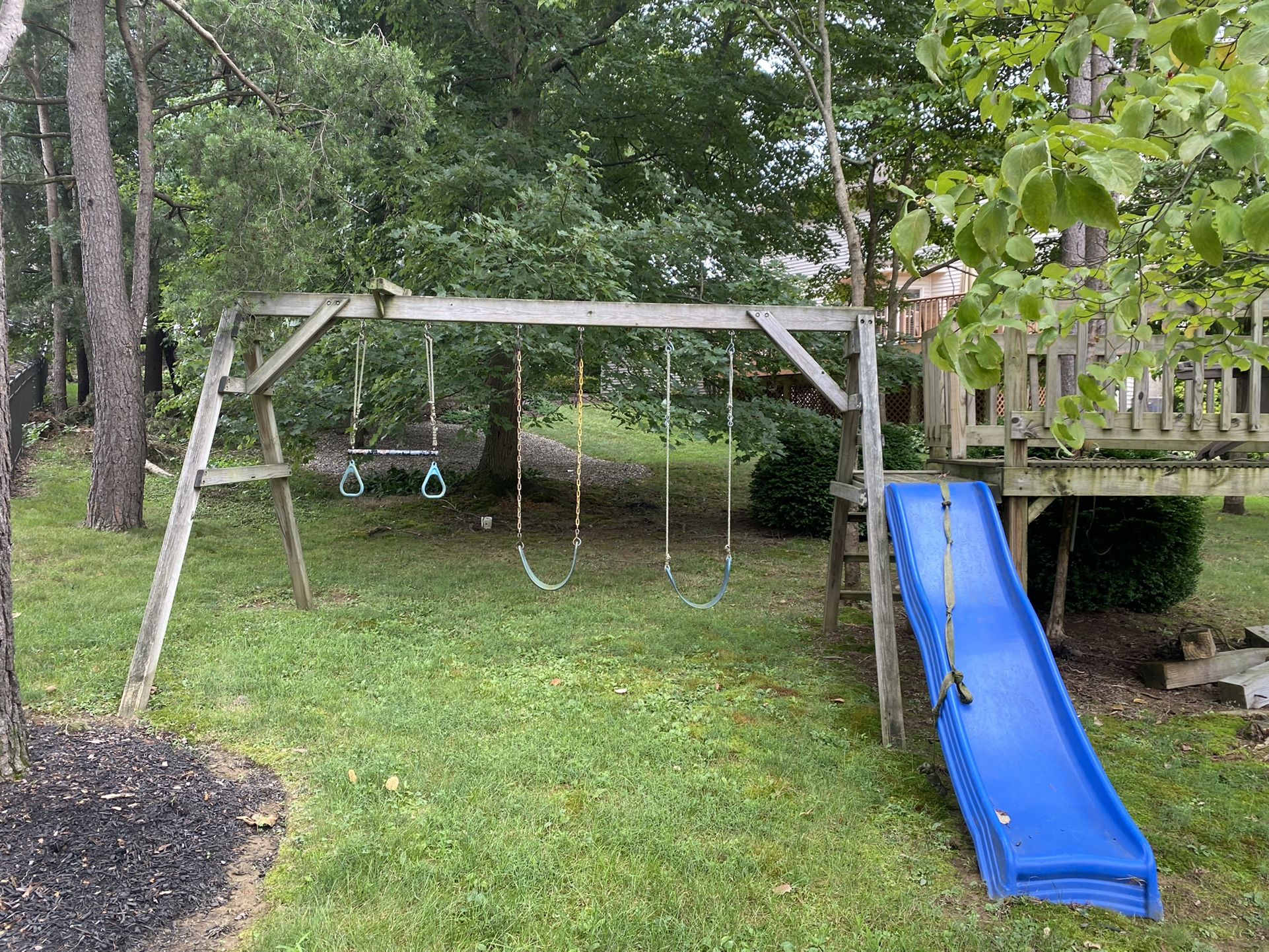 Wooden Swing Set.  Free.  You Remove and take home.  