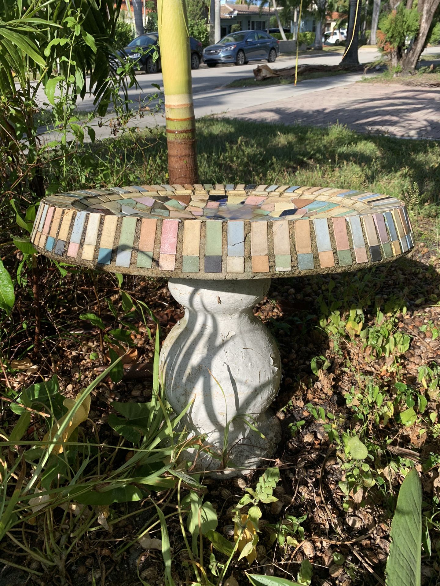Vintage Bird Bath Mosaic
