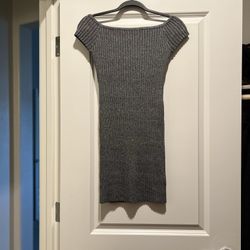 Dark Grey Ribbed Minidress