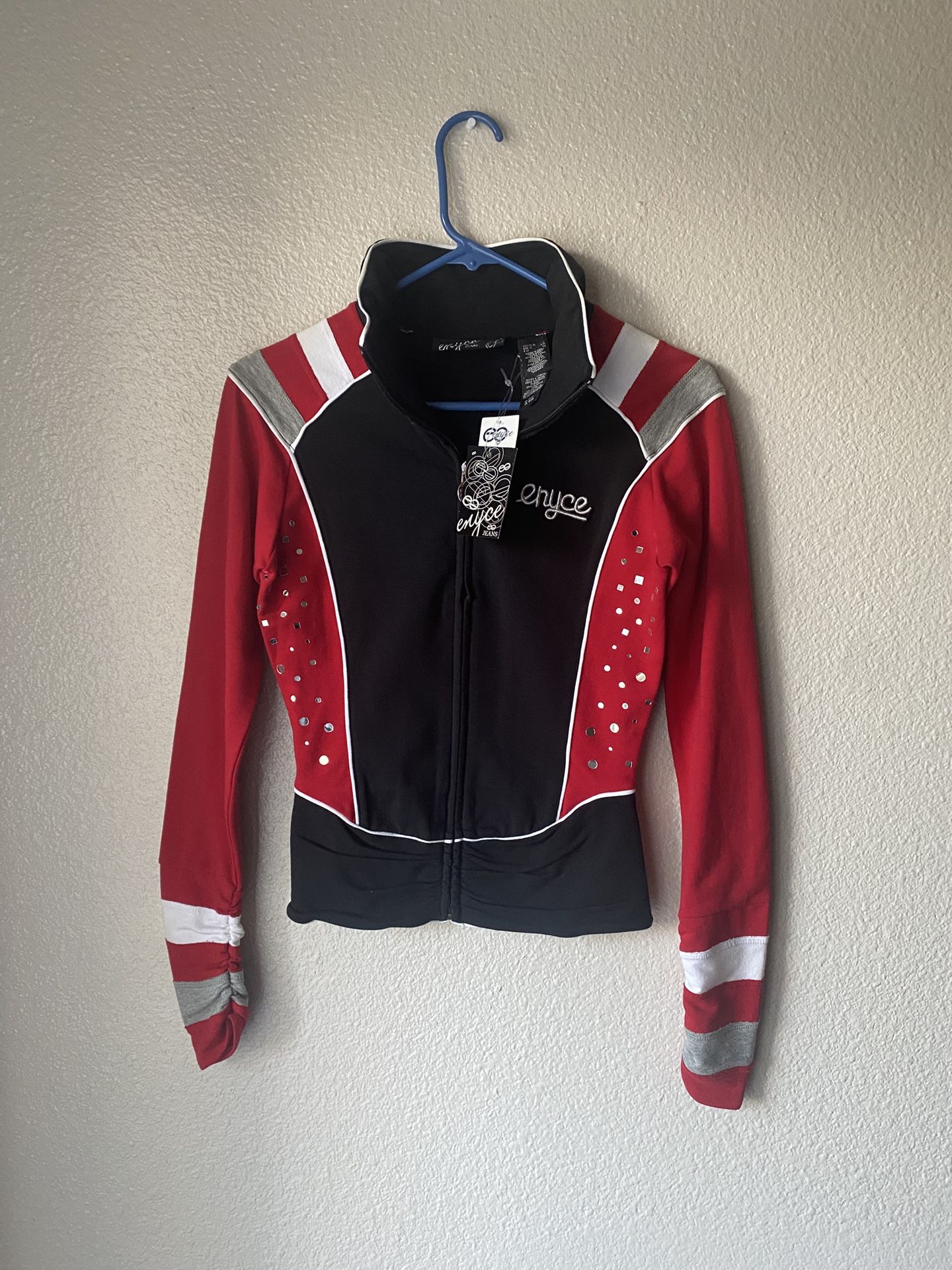 Brand new woman’s Encye Jeans brand red Tracksuit Running Jacket up for sale