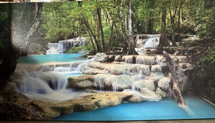 Wall Art Tropical Beautiful Waterfall Print 28”x56”