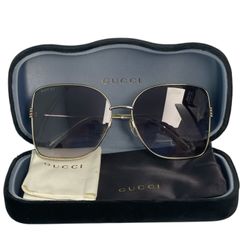 Gucci Women’s Square Metal Oversize Sunglasses