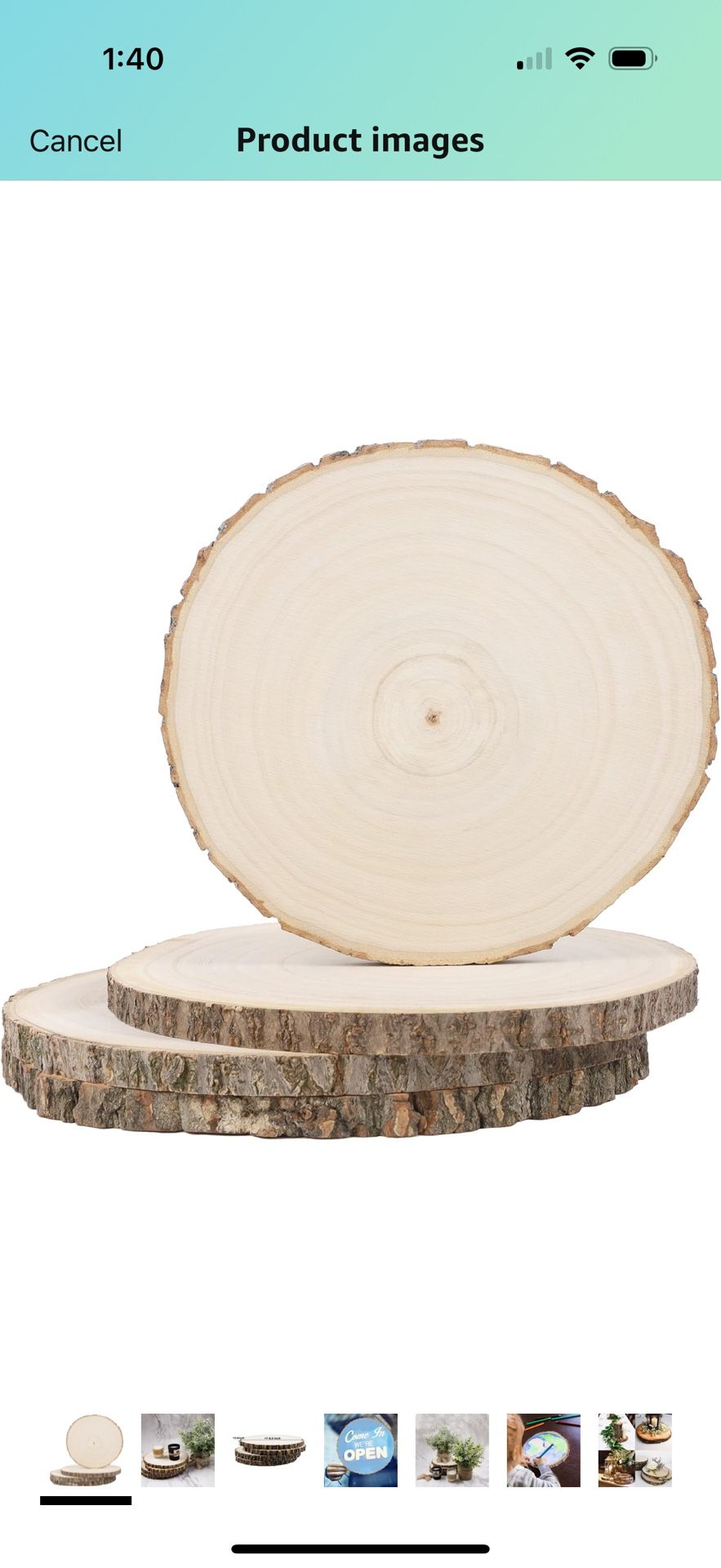 s Large Natural Wood Slices, 7-8.5 Inches 10 Pcs