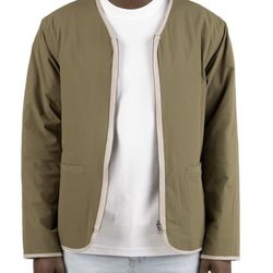 New Huf Worldwide Reversible Liner Jacket Thin Puffer Cream / Sage Men’s S - 2XL