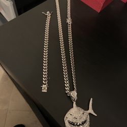 Stainless steel cuban link set