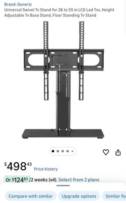 Universal Swivel Tv Stand for 26 to 55 in LCD Led Tvs, Height Adjustable Tv Base Stand, Floor Standi