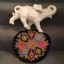 White “Lucky “Ceramic Elephant 