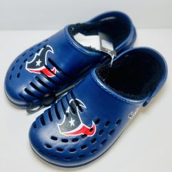 Houston Texans Navy Blue Clogs - Faux Fur Lined, Multiple Sizes Available