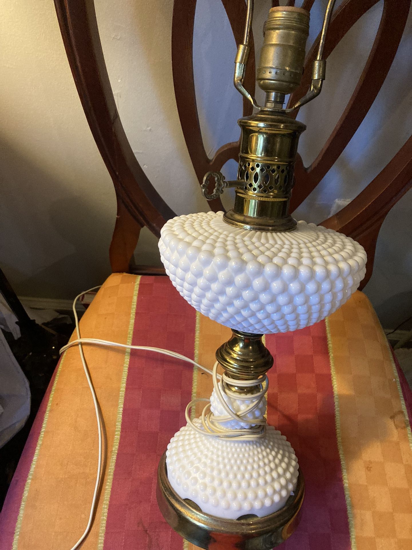 Vintage 1940s-50s Brass/glass Table Lamp