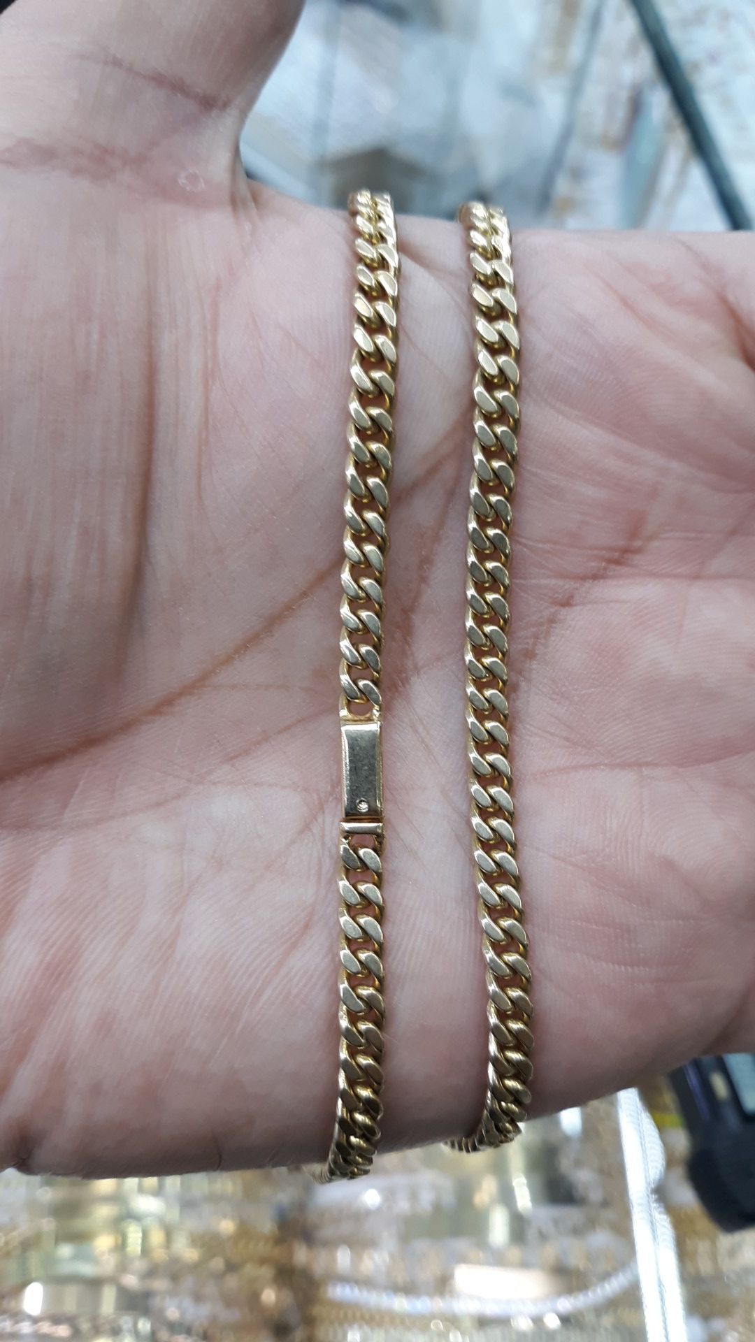 10k gold Cuban link hand made chain 24 inch 4mm 37.5 grams solid