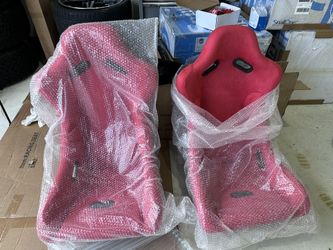 Carbon fiber red suede Racing  seats (Brandnew)