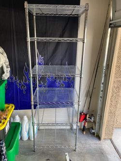 Metal adjustable six tier shelf