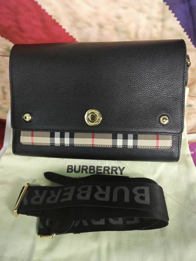 Burberry Black Note Vintage Check Crossbody Bag