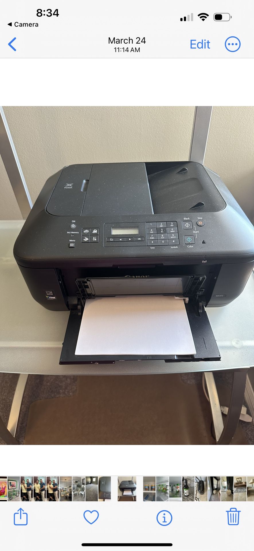 Like New! Originally 530 Canon Pixma MX472 Printer / Impresora